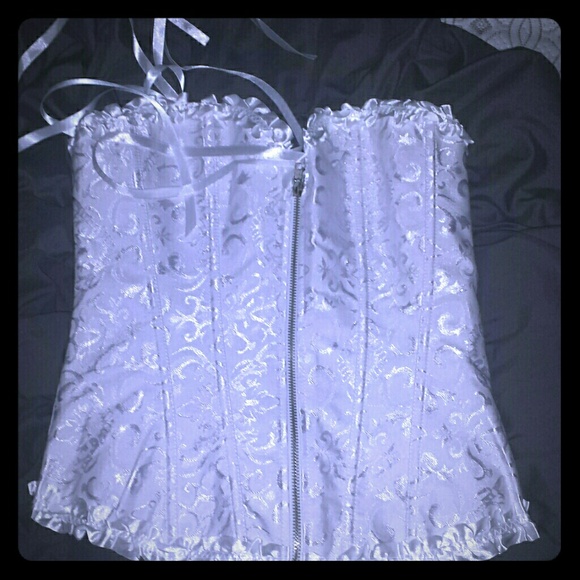 White corset bustier top