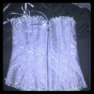 White corset bustier top
