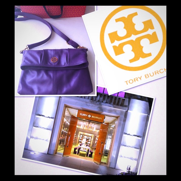Authentic Tory Burch foldover cross body