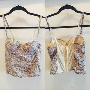 Floral print bustier