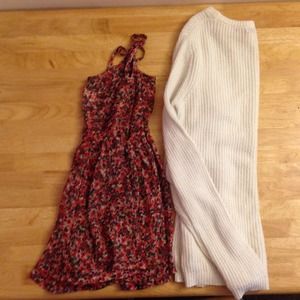 🌸🌸bundle!! floral tank & white knit sweater