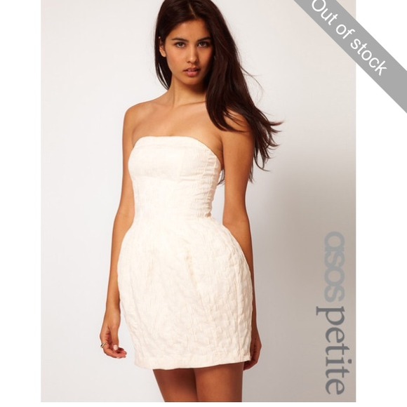 Asos petite jacquard floral peach dress