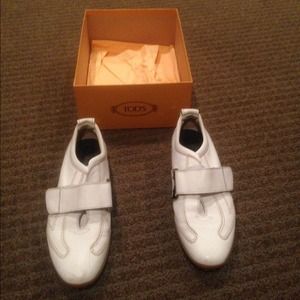Tod's Owen Velcro shoe  7B leather white