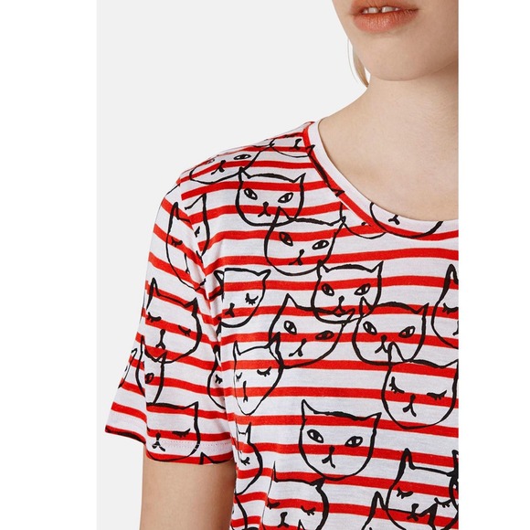 Topshop Tops - ⬇️⬇️Striped Cat Tee