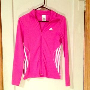 Bright pink Adidas track suit jacket