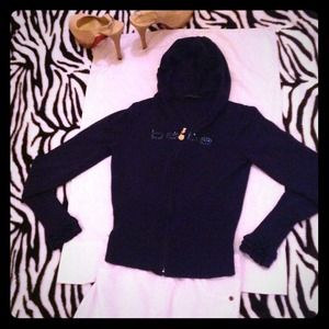 Navy blue size small BeBe logo zip up hoodie