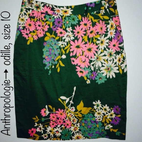 Floral print pencil skirt from Anthropologie