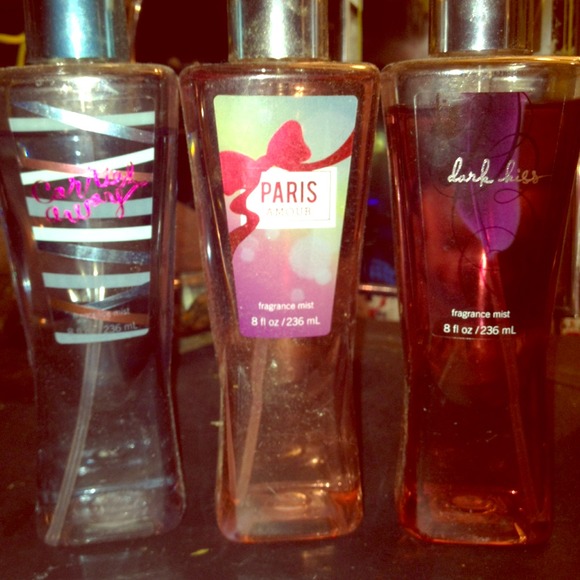 Three bath and bodyworks body spray