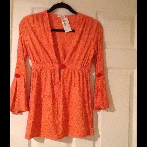 🎉Host Pick🎉 Groovy orange Tunic NWT - Picture 2 of 3