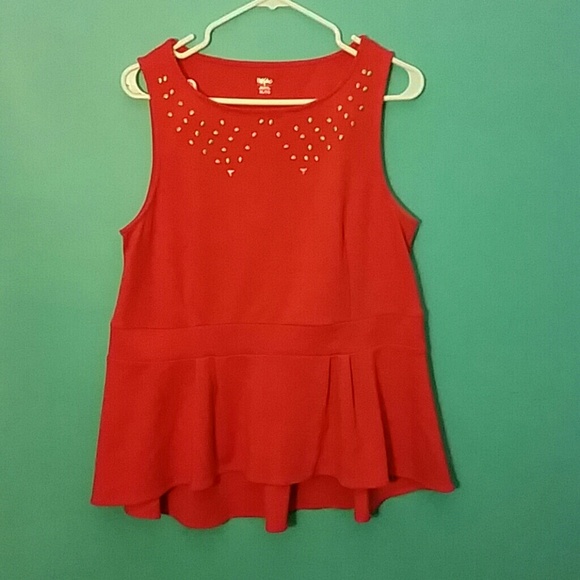 ON SALE! XL Coral Blouse with Gold Accents