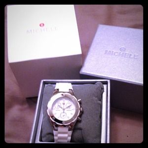 MICHELE jelly bean watch white/silver Authentic