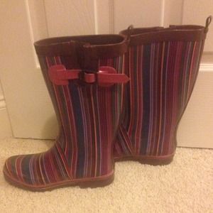 Striped rainboots