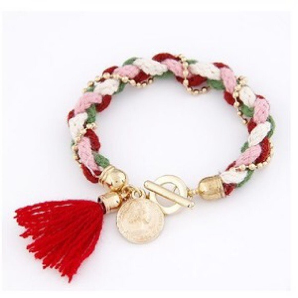 Woolen Weaving Ball Tassel Bracelet