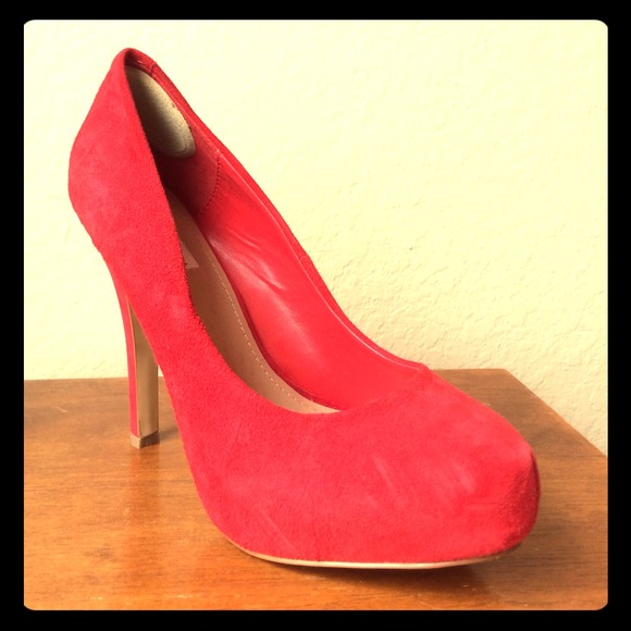 Red Suede Pumps