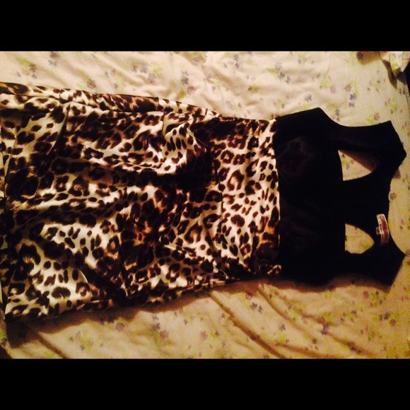 Cute leopard dress with black bodice!
