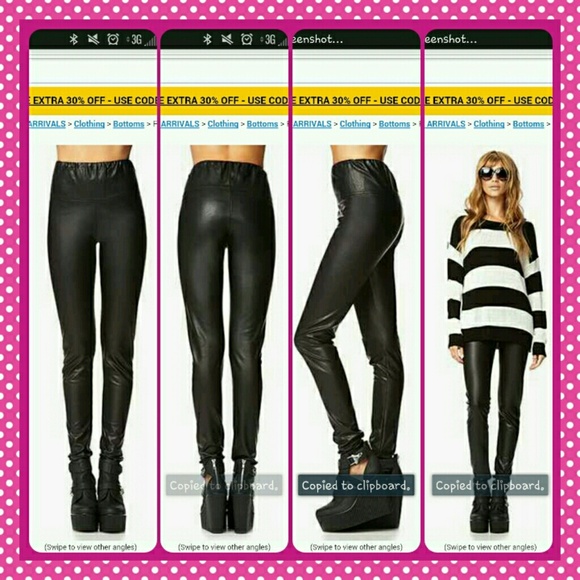 High-waisted Faux leather pants