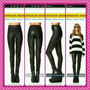 High-waisted Faux leather pants