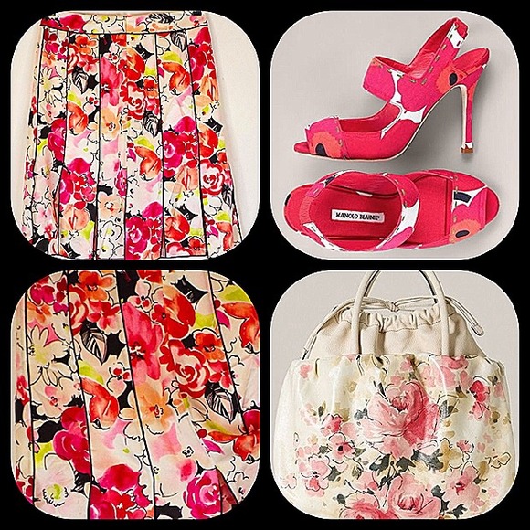 Lillie Rubin silk floral print flapper skirt - Picture 2 of 4