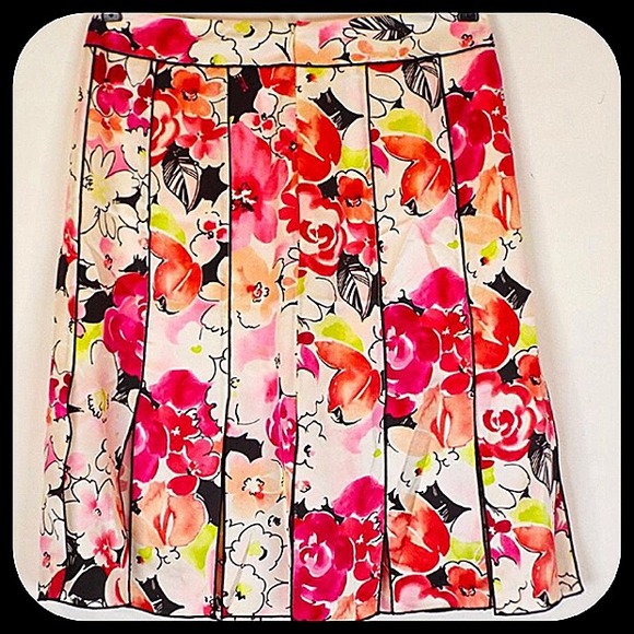 Lillie Rubin silk floral print flapper skirt - Picture 3 of 4