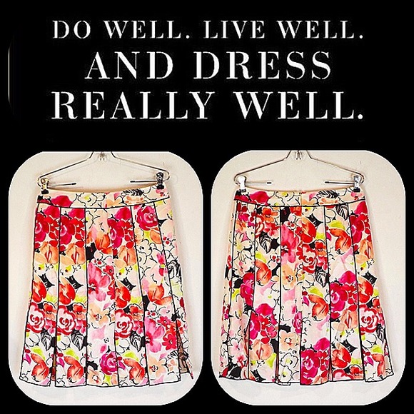 Lillie Rubin silk floral print flapper skirt - Picture 4 of 4