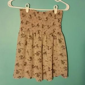 L Purple Tube Top With Floral Design