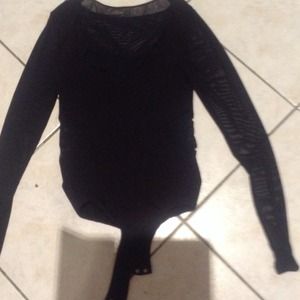 Black sheer body suit