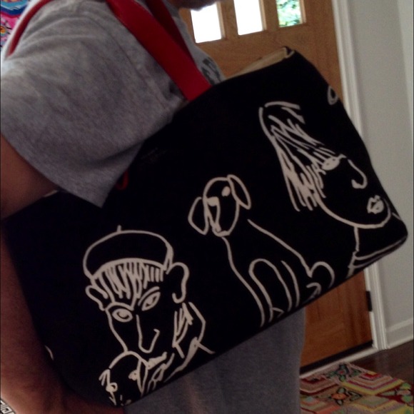 SOLD Kate Spade Maira Kalman Canvas Tote Bag Purse - Picture 4 of 4