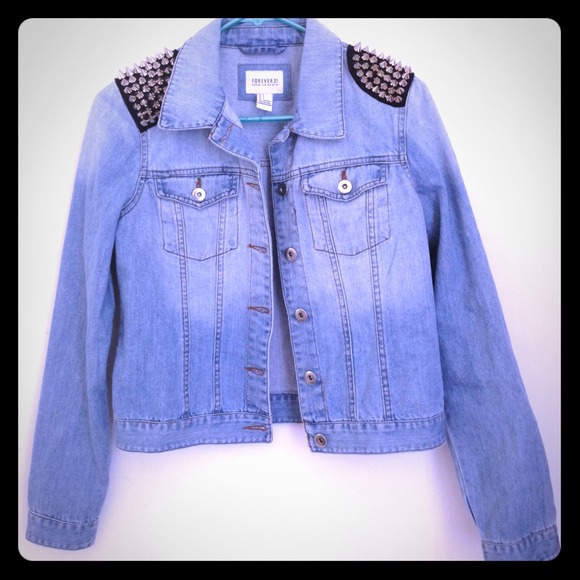 Denim Jacket w/ Shoulder Studs