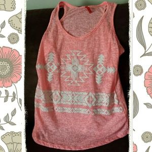 Neon pink Aztec printed tank
