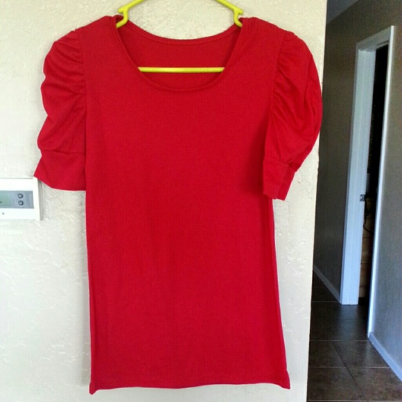 Red blouse..
