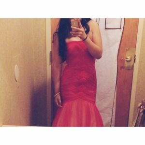 Currently Reserved Red La Femme Prom Dress Gown