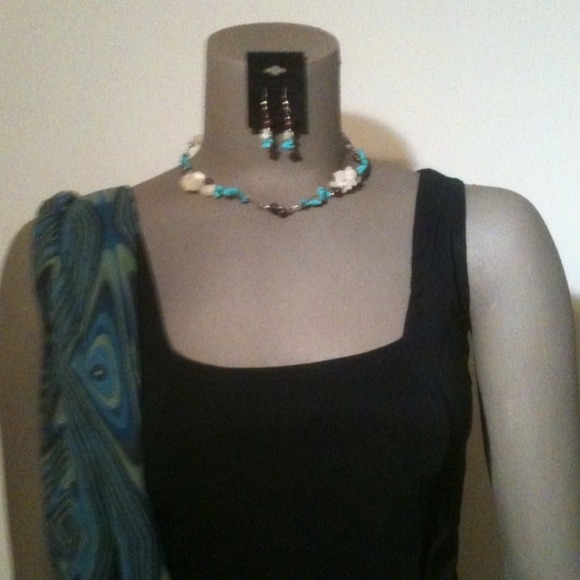 Turquoise and white Agate 3pc set - Picture 3 of 3