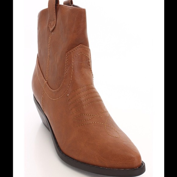 Stitched Detail Cowboy Booties - Picture 2 of 4