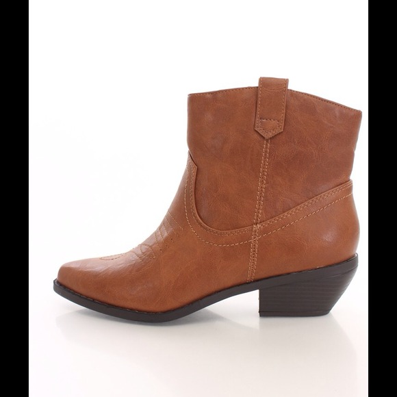 Stitched Detail Cowboy Booties - Picture 4 of 4