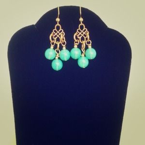 Opal and goldstone earrings