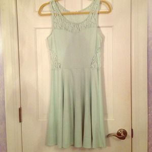 Mint Green Lace Skater Dress by Soprano