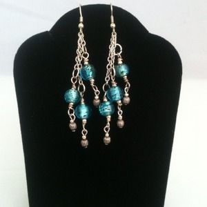 Blue dangling earrings