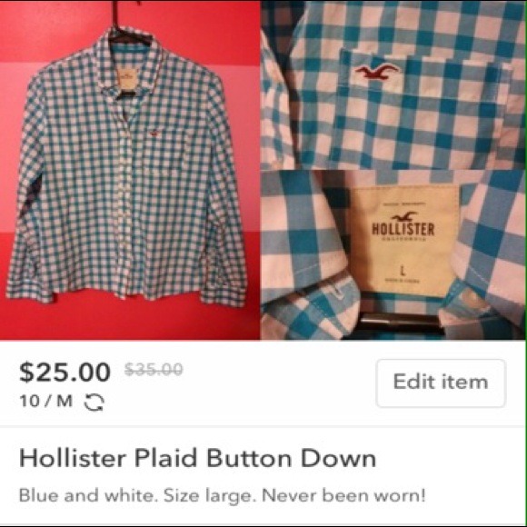 Hollister plaid button-up - Picture 1 of 1
