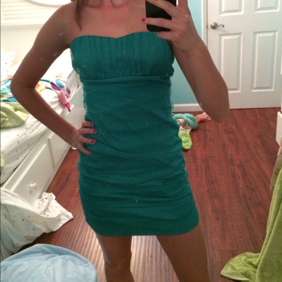 Teal sparkly dress