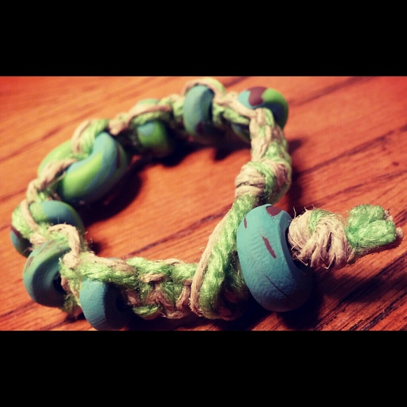 KIDS Handmade Hemp Bracelet with Clay Beads SALE - Picture 4 of 4