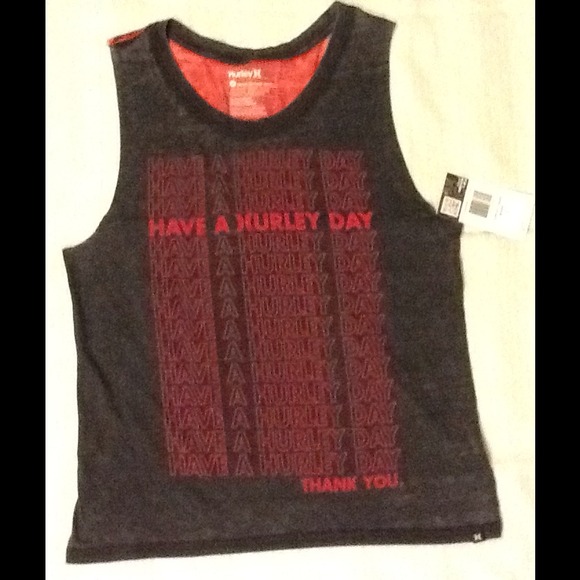 💕Hurley Gray & Red Daze Biker Top