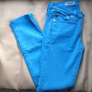 AG Blue Denim Stevie Ankle Slim Straight