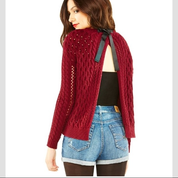 Maroon open back sweater