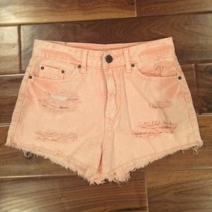 Urban Outfitters pink acid wash high waisted short
