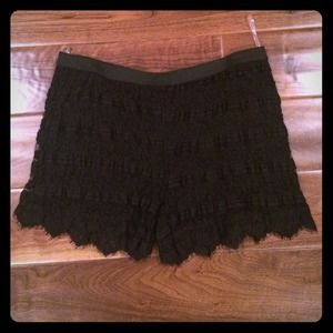 Forever 21 black high waisted elastic lace shorts