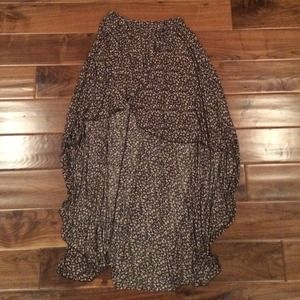 Brandy Melville floral high to low maxi skirt.