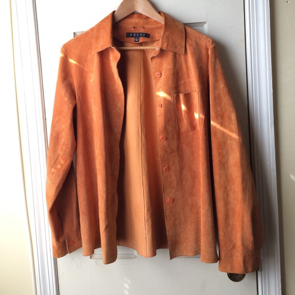 🚫SOLD ON VINTED🚫🍄 Orange Suede Jacket 🍄 - Picture 1 of 3