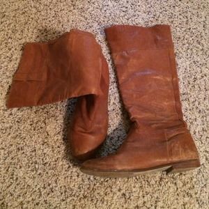 Tan leather boots