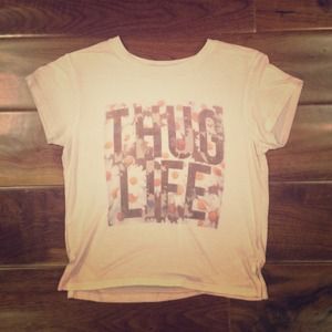 Brandy Melville Daisy "Thug Life" Cropped T-Shirt