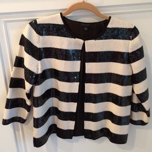 Black and white sequined Ann Taylor jacket Medium